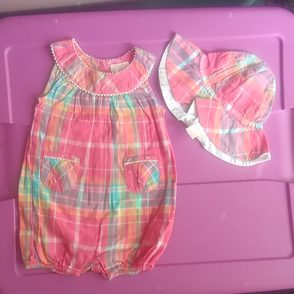 Chaps romper with sunhat